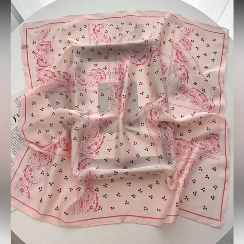 Pink cherry Floral Scarf A1357